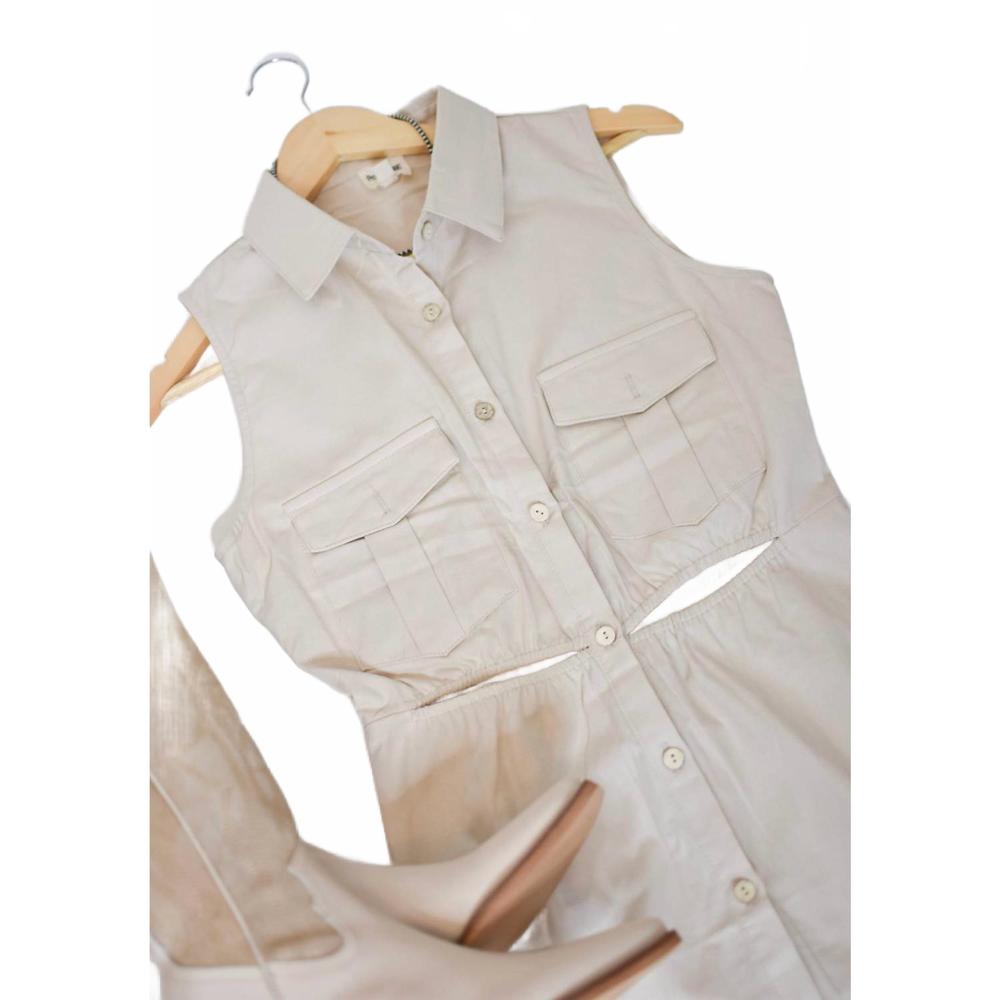 NEW SHEER TREND women's beth mini dress in natural